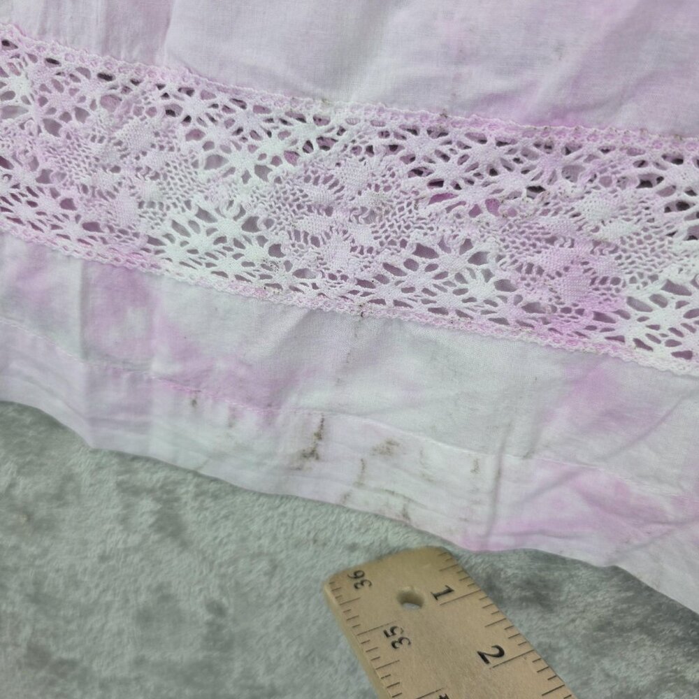 LoveShackFancy Dress Womens Small Pink Tie Dye Lace Button Front Maxi Boho - Picture 10 of 16